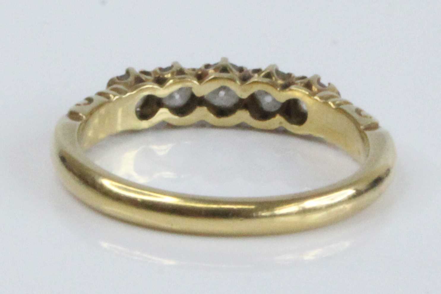 An 18ct yellow gold diamond half hoop eternity ring, featuring five graduated Old European cut - Image 4 of 7