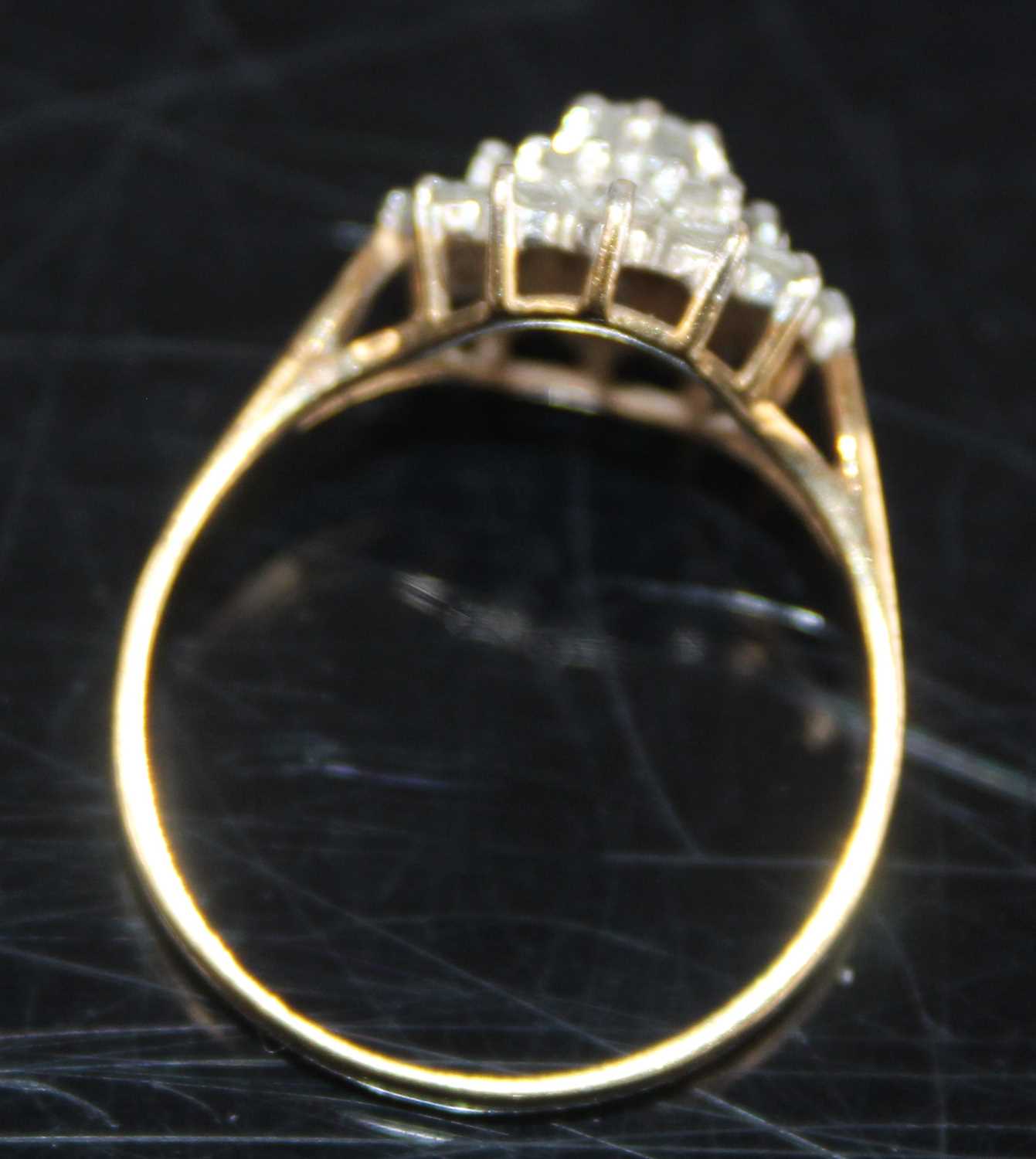 A 9ct yellow and white gold diamond circular cluster ring, comprising 19 round brilliant cut - Image 6 of 7