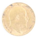 Great Britain, 1909 gold half sovereign, Edward VII, rev: St George and Dragon above date. (1)