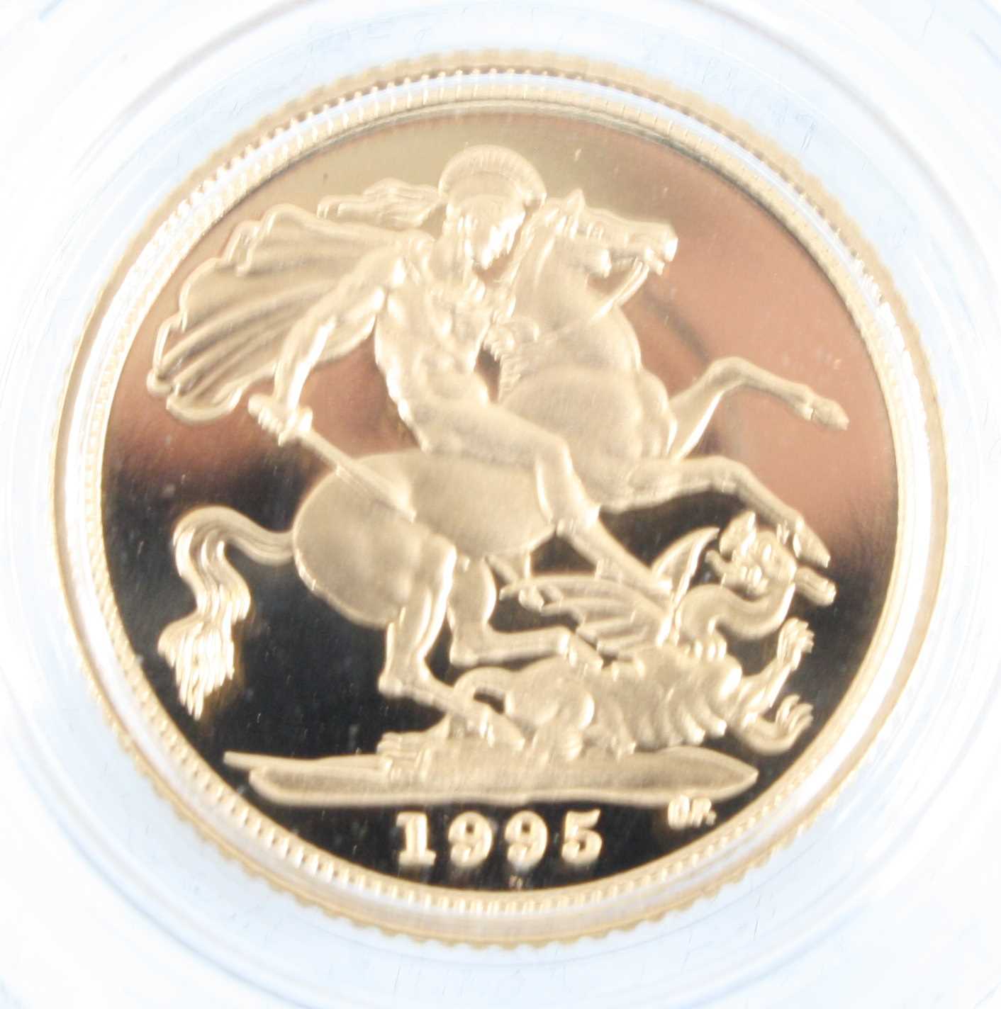 Great Britain, 1995 gold proof half sovereign, Elizabeth II, rev; St George and Dragon above date, - Image 3 of 3
