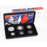 United Kingdom, The Royal Mint, The Britannia 2016 Six-Coin Silver Proof Set, 1oz fine silver five