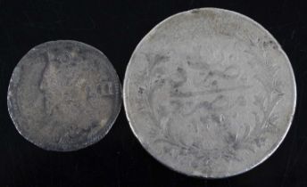 England, Charles I shilling, obv: bust left denomination behind, rev: square-topped, quartered