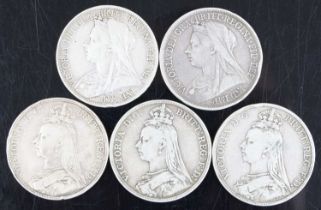 Great Britain, 1889 crown, Victoria jubilee bust, rev: St George and Dragon above date, together