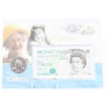 The Royal Mint, 2000 Queen Elizabeth The Queen Mother commemorative cover to include £5 note