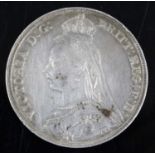 Great Britain, 1889 crown, Victoria jubilee bust, rev: St George and Dragon above date. (1)
