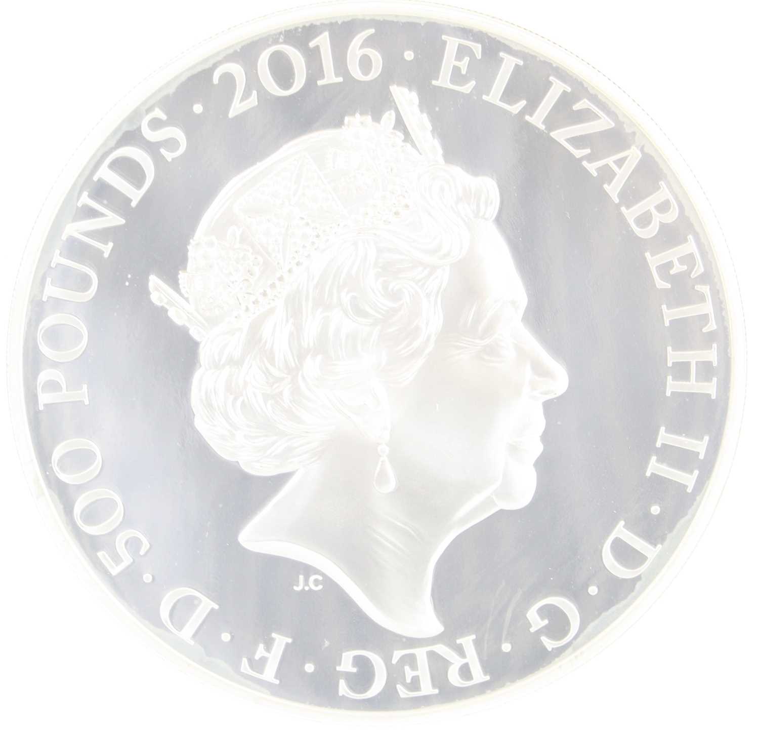 United Kingdom, The Royal Mint, 2016 Her Majesty the Queen 1 kilo silver £500 coin, obv: fifth, - Image 2 of 3