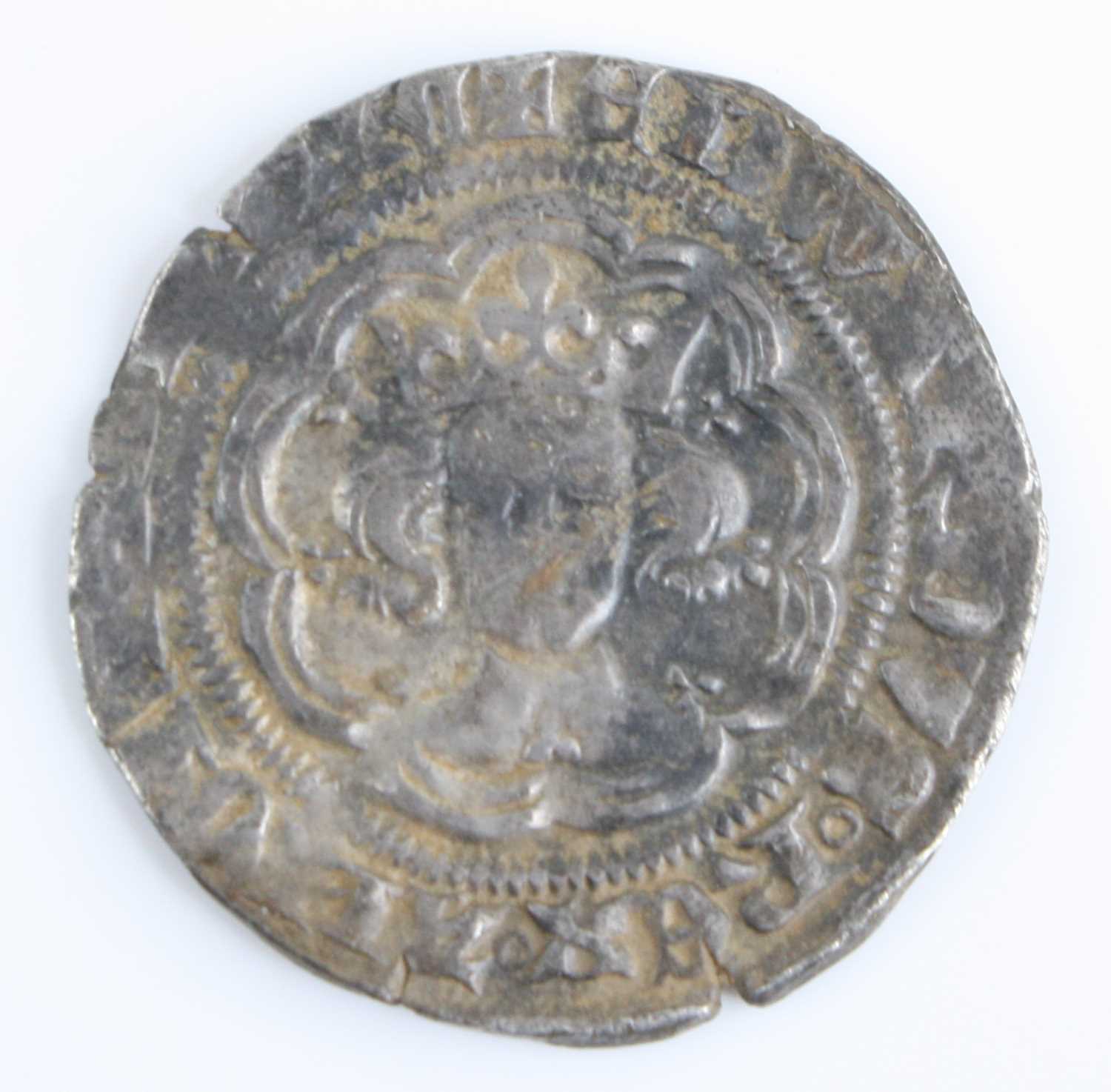 England, Edward III (1327-77) half groat, obv: crowned facing bust within legend, rev: long cross