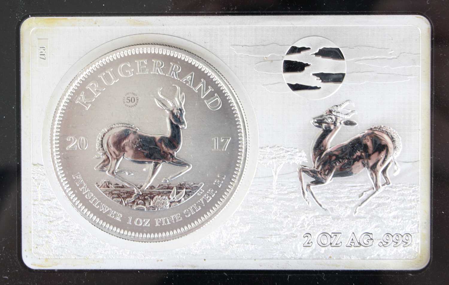 South African Mint, 1967-2017 50th Anniversary of the Krugerrand Silver Bullion Coin Bar, a 1 oz - Image 2 of 2