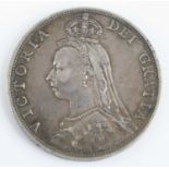 Great Britain, 1890 florin, Victoria jubilee bust, rev: crowned quartered shield, sceptres in