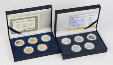 United States of America, Franklin Mint, 1999 Five Statehood Quarter Dollars Special Edition, five