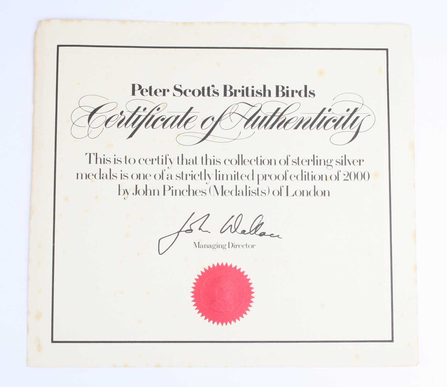 After Peter Scott, British Birds, a collection of thirty-five silver medals produced by John Pinches - Bild 3 aus 4