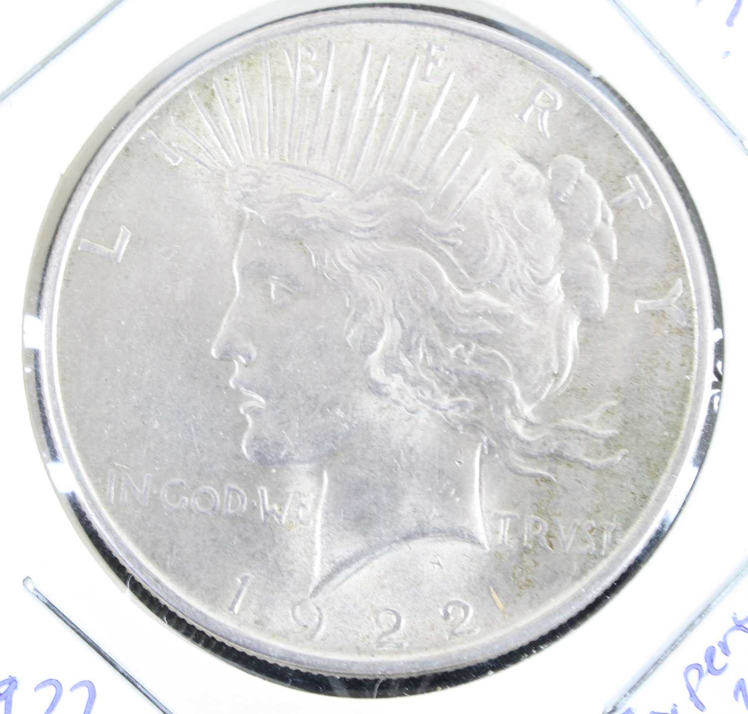 United States of America, 1922 Peace dollar, obv: Liberty bust left above date, rev: eagle - Image 3 of 4