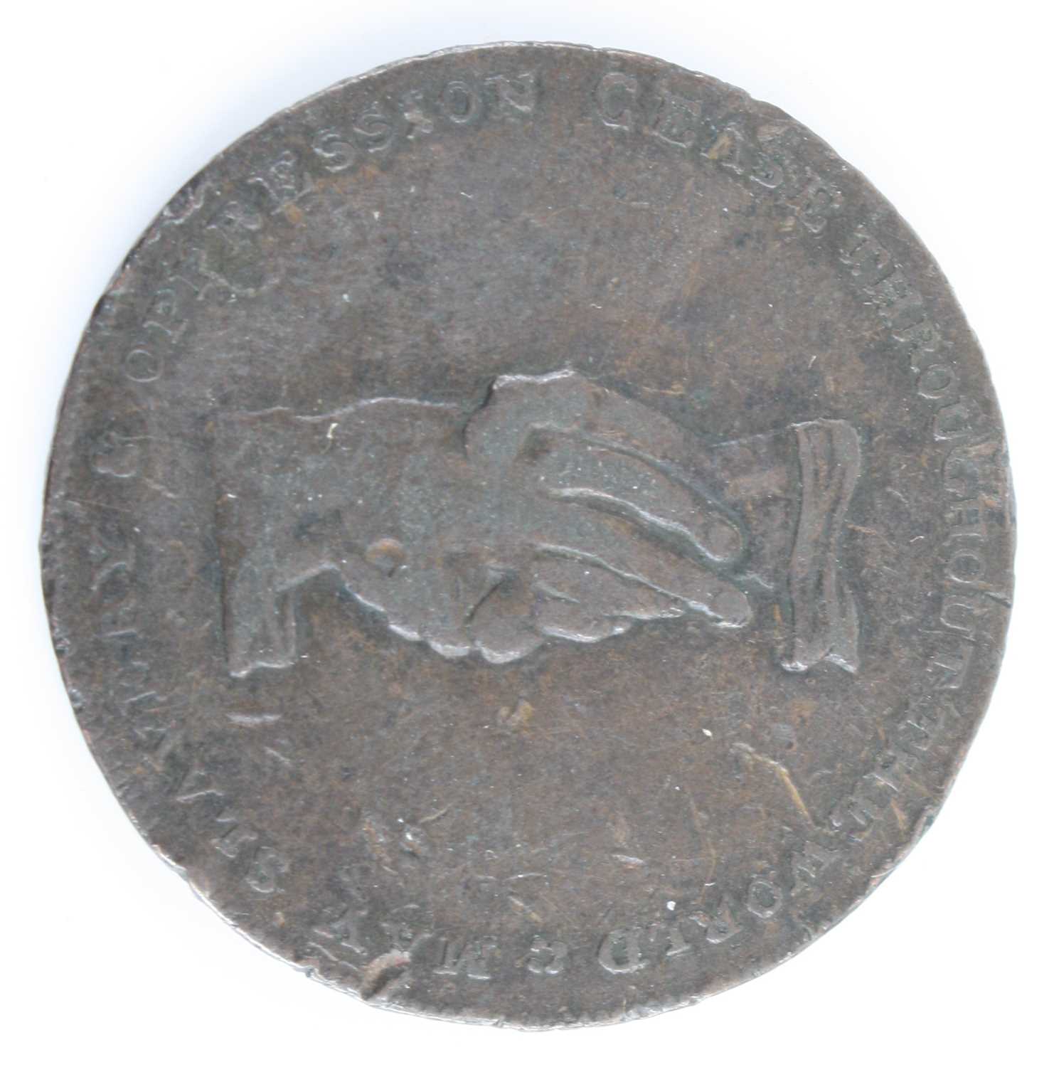Great Britain, a late 18th century Anti-Slavery halfpenny token, obv: image of a kneeling slave - Image 2 of 7