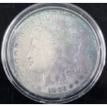 United States of America, 1892 Morgan dollar, obv: Liberty facing left above date, rev: eagle