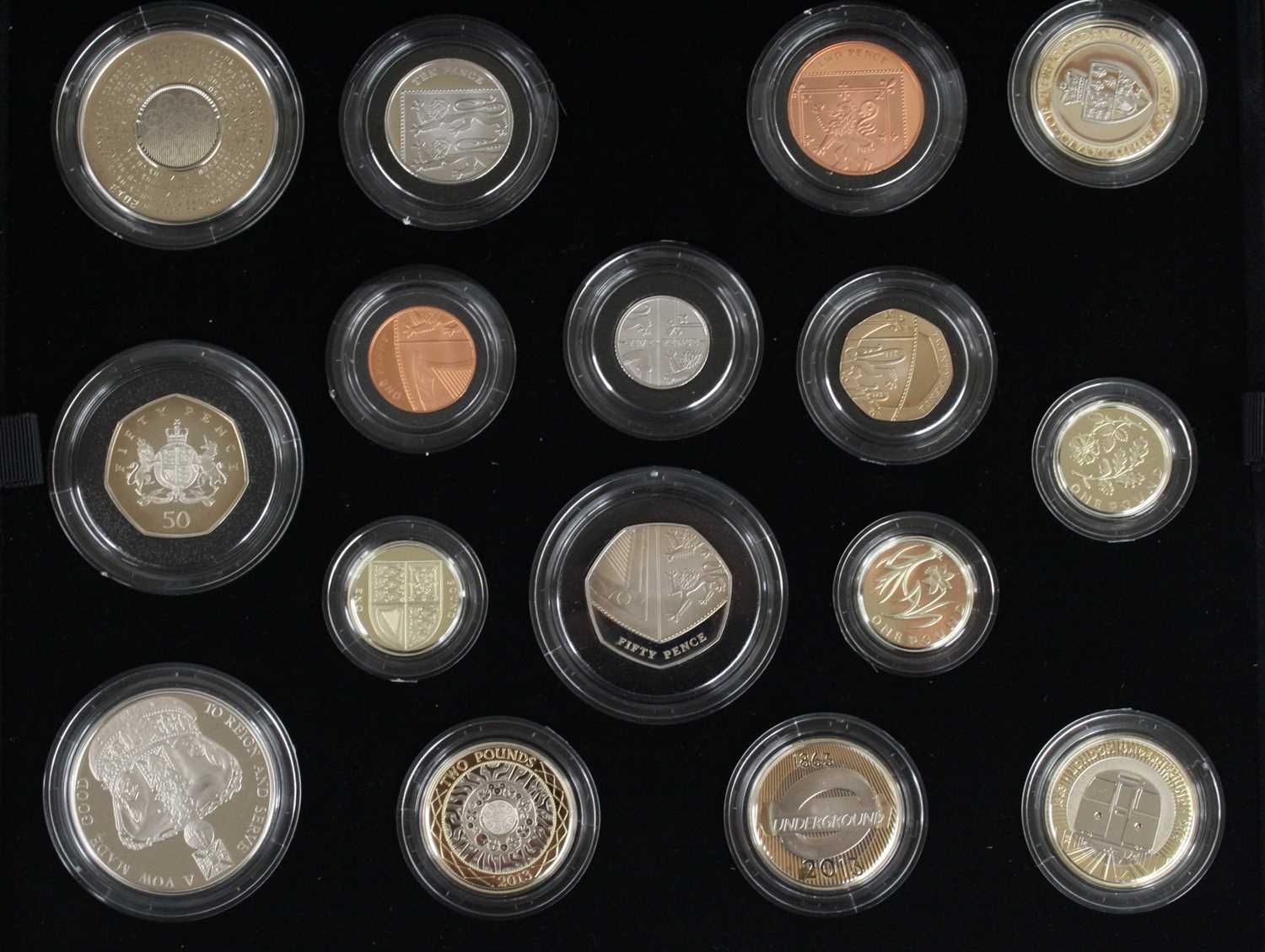 The Royal Mint, The 2013 United Kingdom Premium Proof Coin Set, a collection of fifteen proof - Image 2 of 2