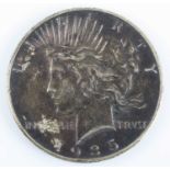 United States of America, 1935 Peace dollar, obv: capped head of Liberty left, headband with rays,