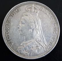 Great Britain, 1887 crown, Victoria jubilee bust, rev: St George and Dragon above date, together