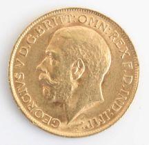 Great Britain, 1913 gold full sovereign, George V, rev: St George and Dragon above date. (1)