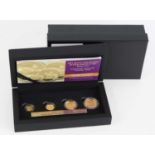 Hattons of London, 2021 Queen's 95th Birthday 24 Carat Gold Sovereign Deluxe Set, four coins to