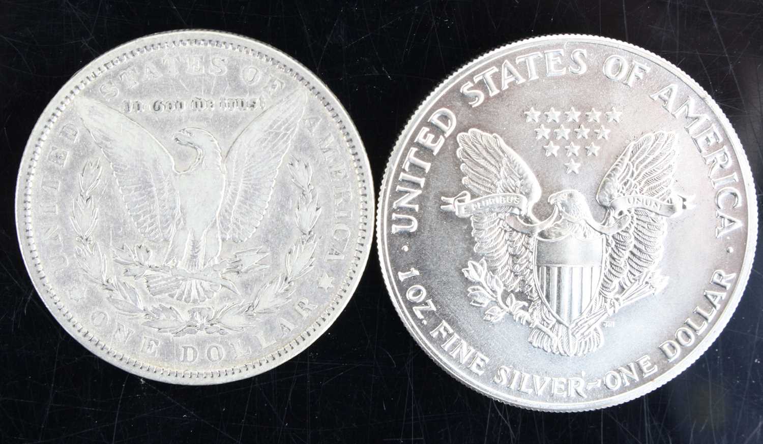 United States of America, 1891 Morgan dollar, obv: Liberty bust facing left, rev: eagle holding - Bild 2 aus 2