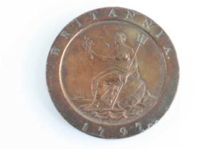 Great Britain, 1797 cartwheel two penny, Soho mint, George III laureate bust, rev; seated figure