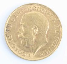 Great Britain, 1911 gold full sovereign, George V, rev: St George and Dragon above date. (1)