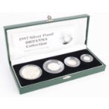 Great Britain, 1997 Britannia four coin silver proof set, to include two pound, one pound, 50