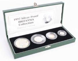 Great Britain, 1997 Britannia four coin silver proof set, to include two pound, one pound, 50