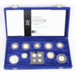 The Royal Mint, The United Kingdom Millennium Silver Collection, thirteen silver proof coins five