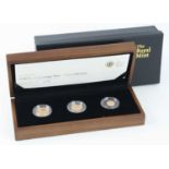 The Royal Mint, 2011 UK Gold Proof Sovereign Three-Coin Collection, full, half and quarter