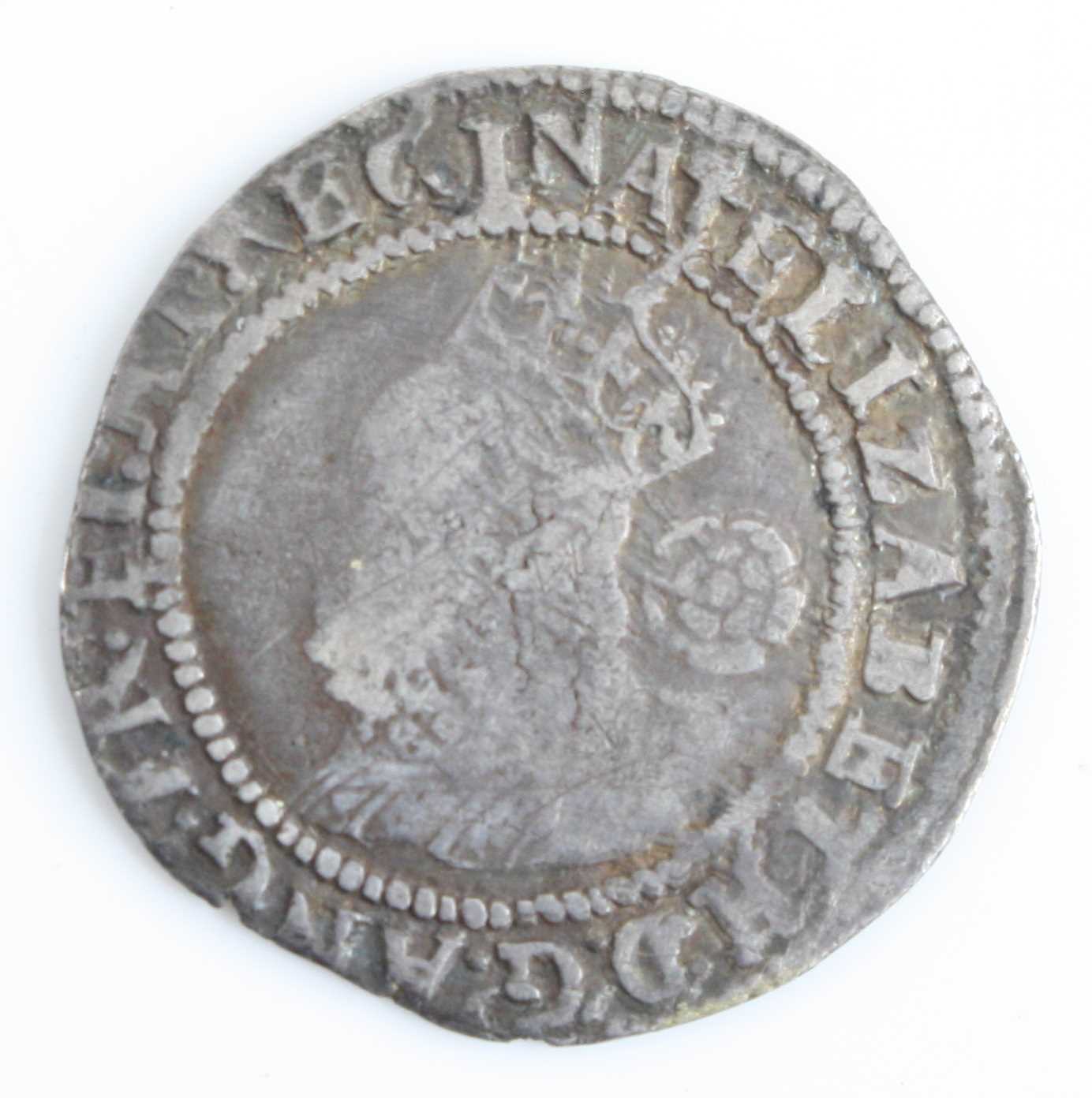 England, 1580 threepence, 5th issue 1578-1582, mm Latin Cross, obv: fifth crowned bust of Queen