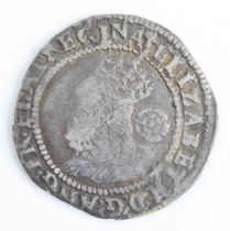 England, 1580 threepence, 5th issue 1578-1582, mm Latin Cross, obv: fifth crowned bust of Queen