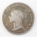 Great Britain, 1854 four pence, Victoria young bust, rev: Britannia seated with shield and trident