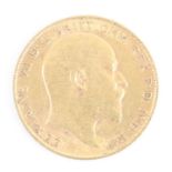 Great Britain, 1910 gold half sovereign, Edward VII, rev: St George and Dragon above date. (1)