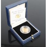 Great Britain, 1995 gold proof half sovereign, Elizabeth II, rev; St George and Dragon above date,