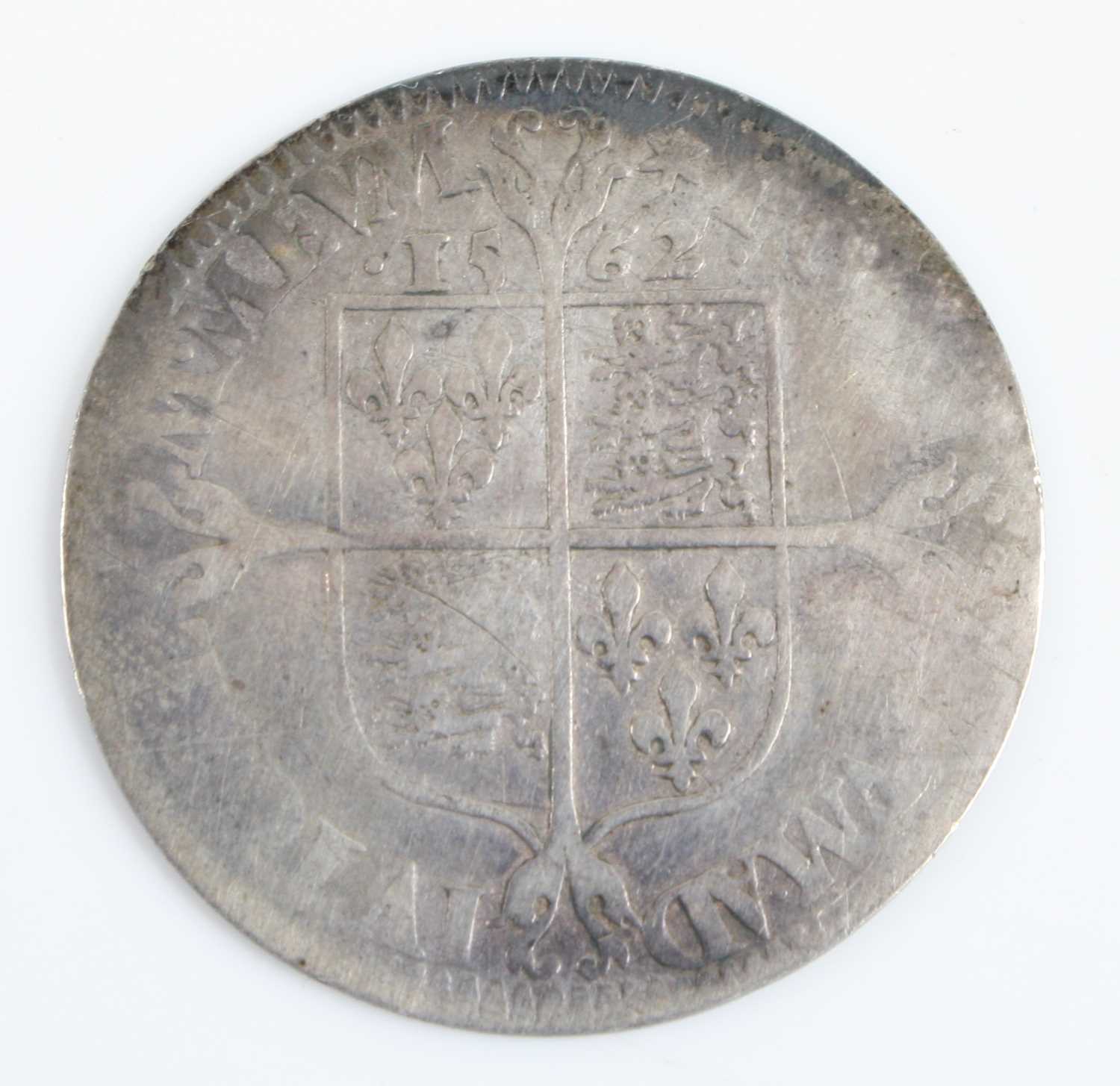 England, 1562 sixpence, Elizabeth I (1558-1603) crowned bust left with rose behind, mint mark - Image 2 of 2