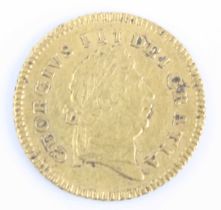 Great Britain, 1801 1/3 gold guinea, George III laureate bust, rev: crown above date within