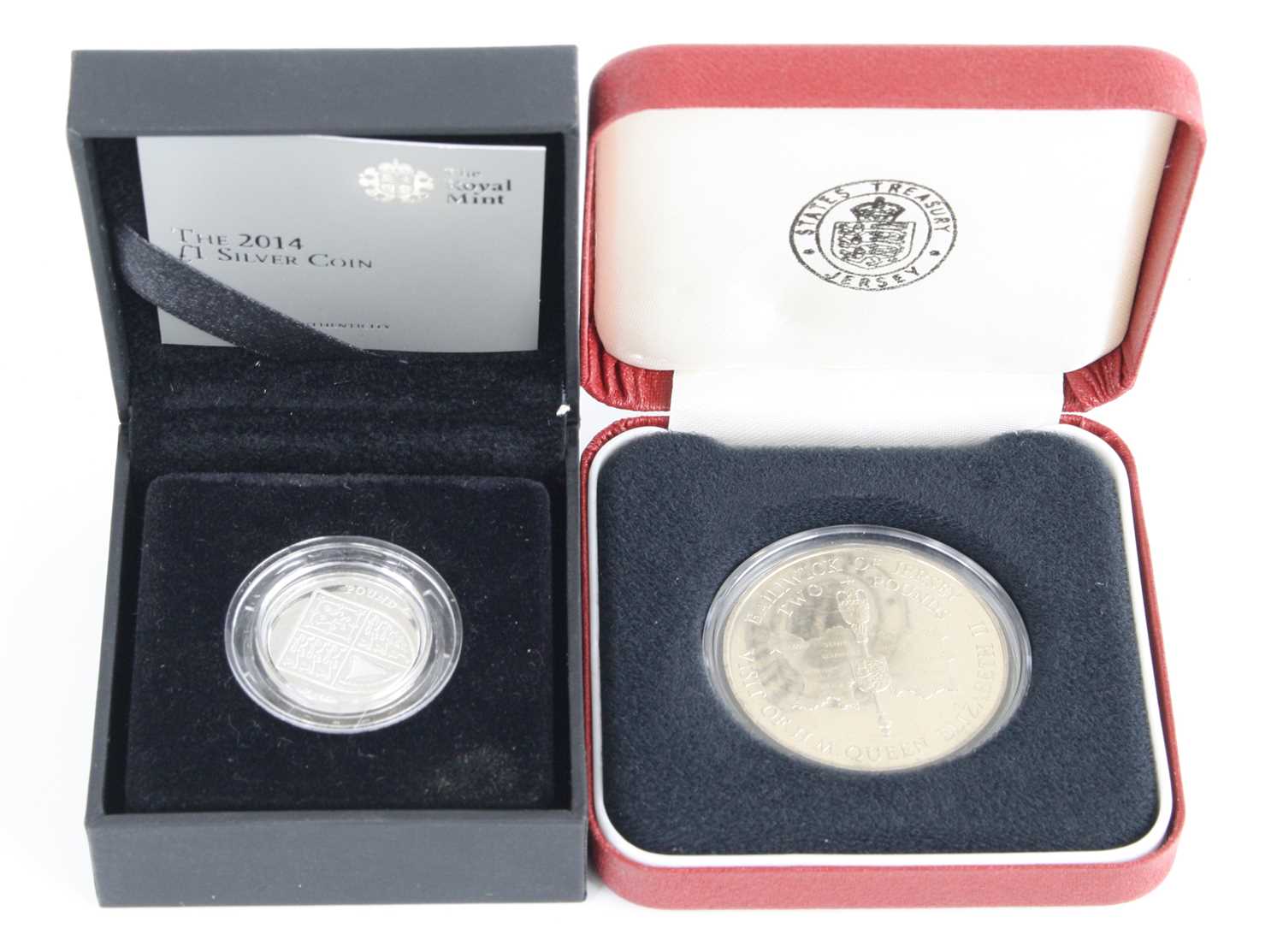United Kingdom, The Royal Mint, 2014 £1 Silver Coin, boxed with certificate, together with a 1989