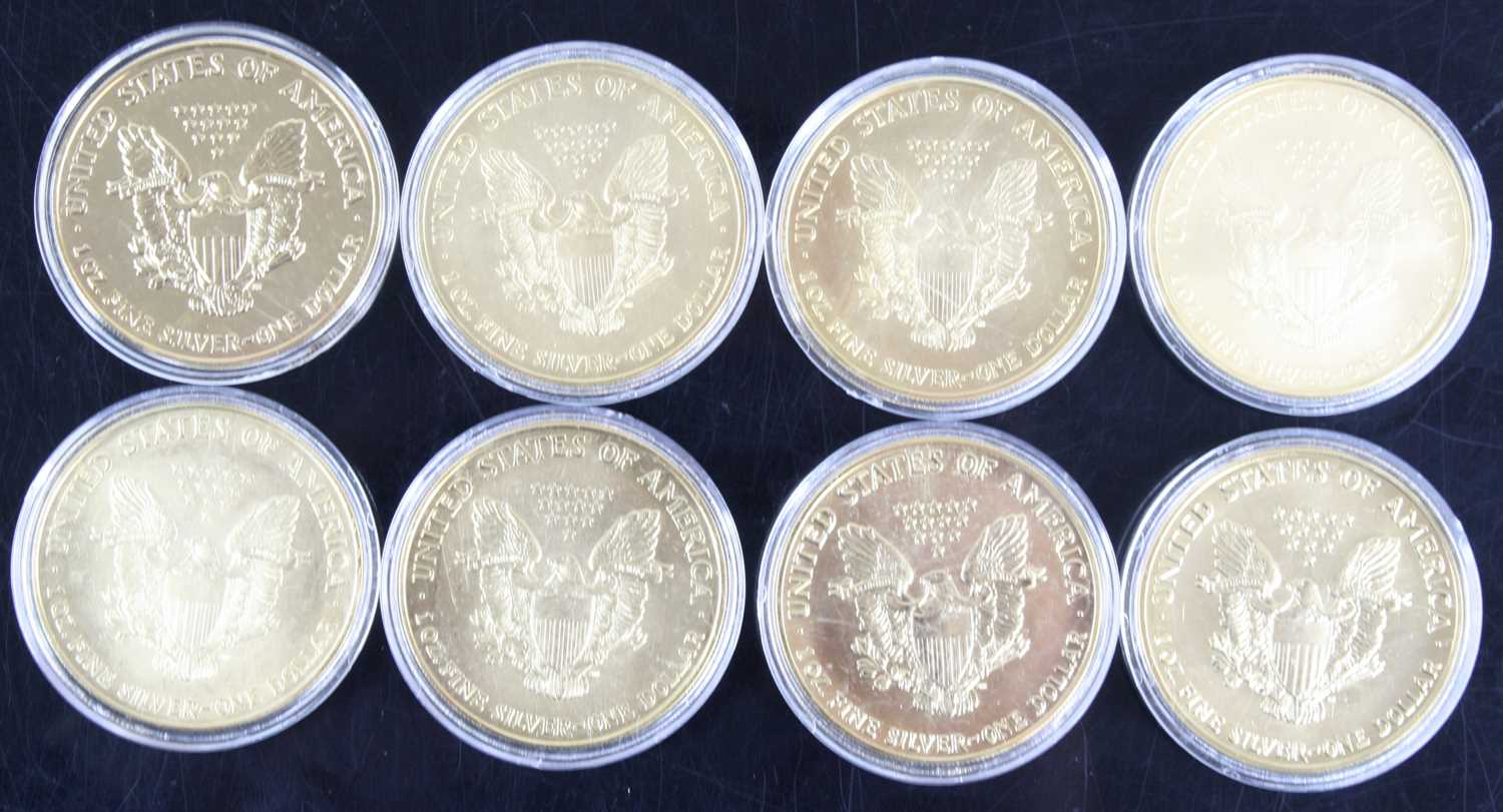 United States of America, a collection of eight 1oz fine silver dollars, dates to include 1987, - Bild 2 aus 2