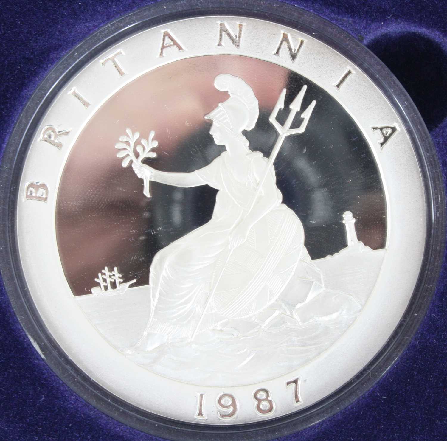 The Birmingham Mint, a British Numismatic Trade Association Coinex 1987 Britannia Silver Medal, obv: - Bild 2 aus 2