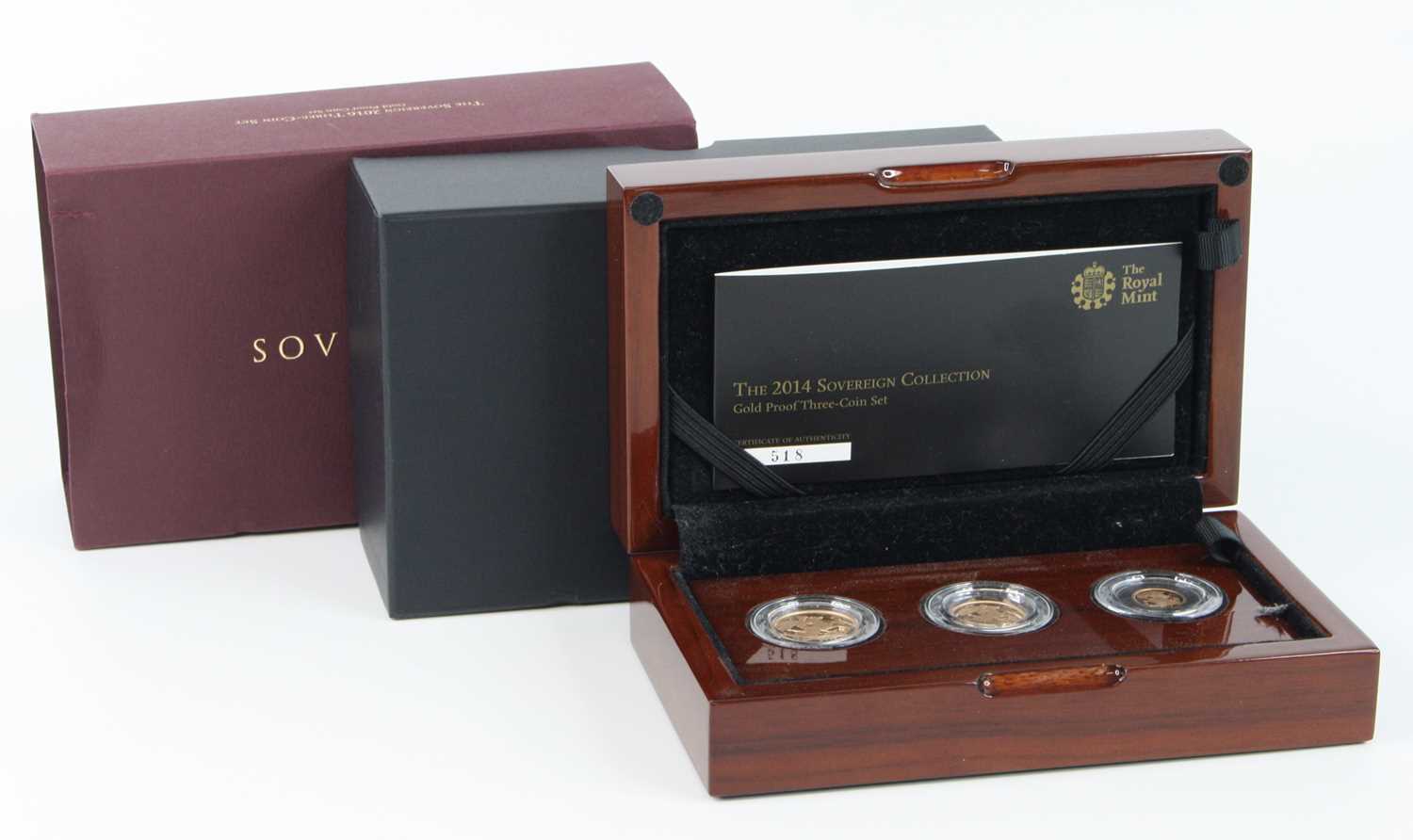 The Royal Mint, The 2014 Sovereign Collection Gold Proof Three-Coin Set, full, half and quarter