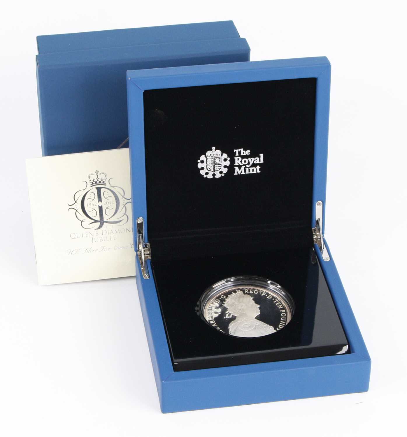 United Kingdom, The Royal Mint, 2012 The Queen's Diamond Jubilee Silver Five Ounce £10 Coin, limited