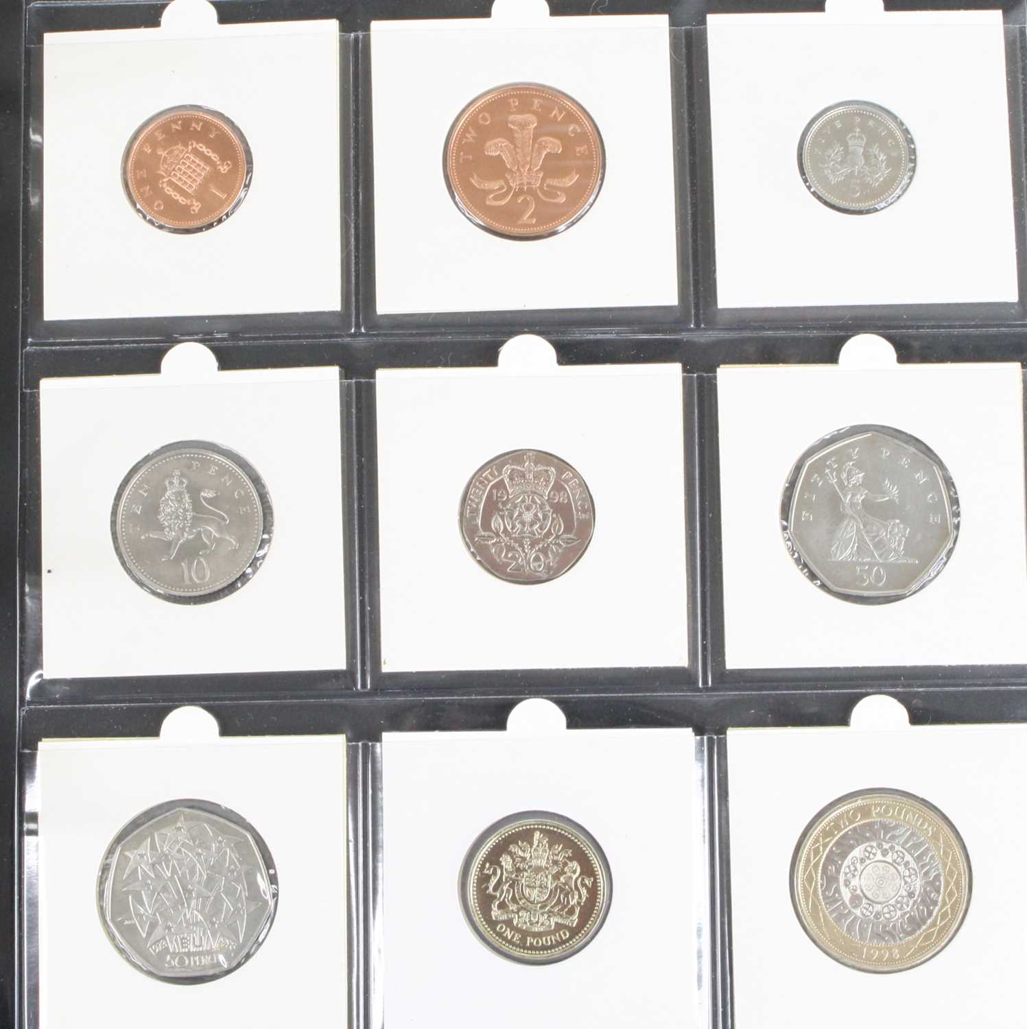 Great Britain, a Lindner folder of coins neatly arranged by year, many uncirculated to include 1937, - Image 9 of 15