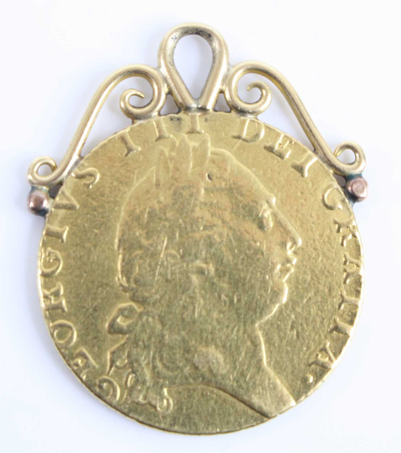 Great Britain, 1791 gold spade guinea, George III 5th laureate bust, rev; crowned shield above date,