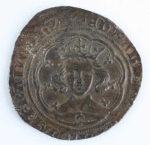England, Edward III (1327-1377) groat, obv: crowned facing bust within legend, rev: long cross