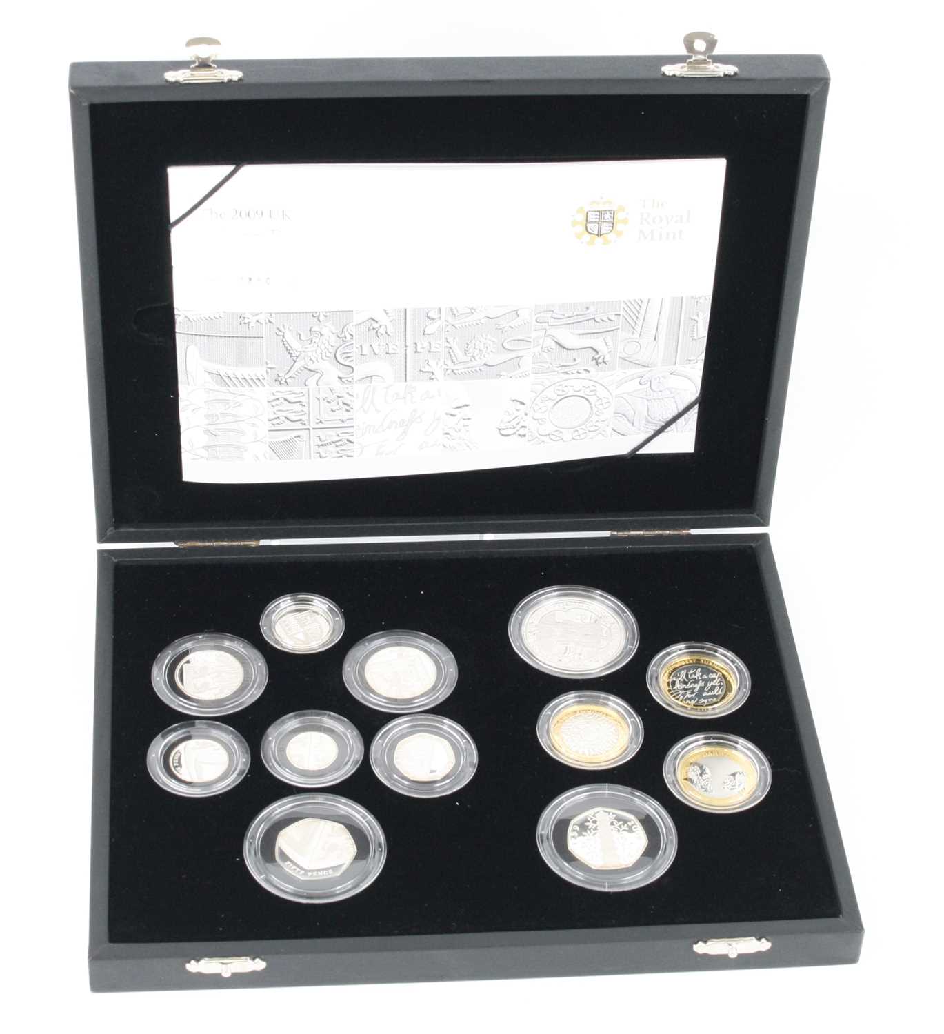 United Kingdom, The Royal Mint, The 2009 Silver Proof Coin Set, a collection of thirteen coins to