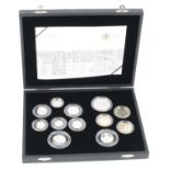 United Kingdom, The Royal Mint, The 2009 Silver Proof Coin Set, a collection of thirteen coins to