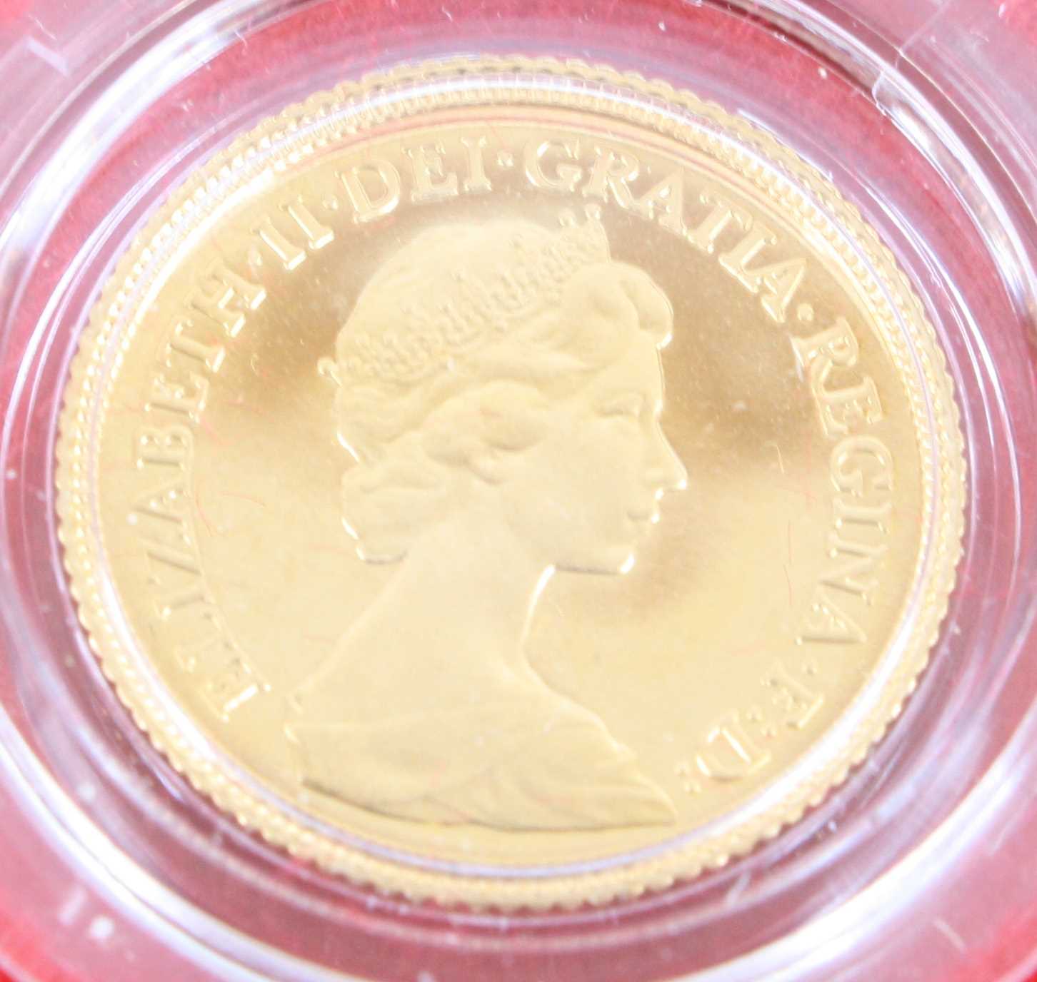 Great Britain, 1980 gold proof half sovereign, Elizabeth II, rev; St George and Dragon above date, - Image 2 of 2