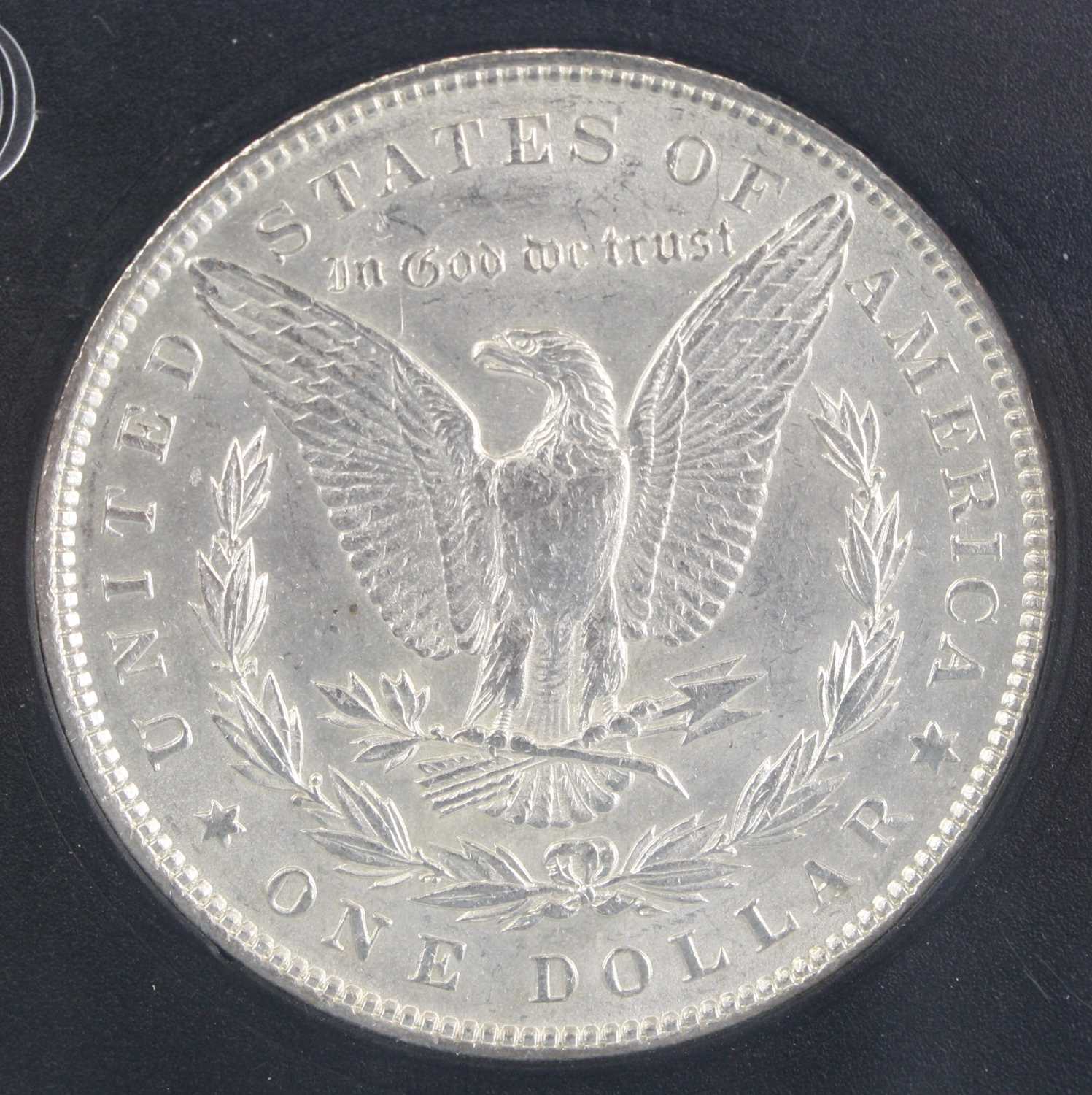 United States of America, 1889 Uncirculated Morgan dollar, obv: Liberty head left date below rev: - Image 3 of 5