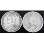 Great Britain, 1890 half crown, Victoria jubilee bust, rev: crowned quartered shield within